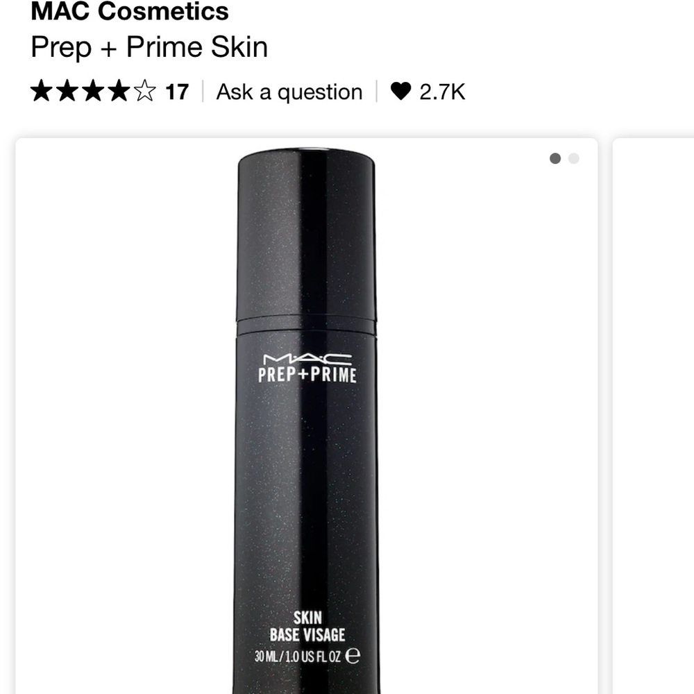 MAC Cosmetics Black Moisturizer Prep + Prime